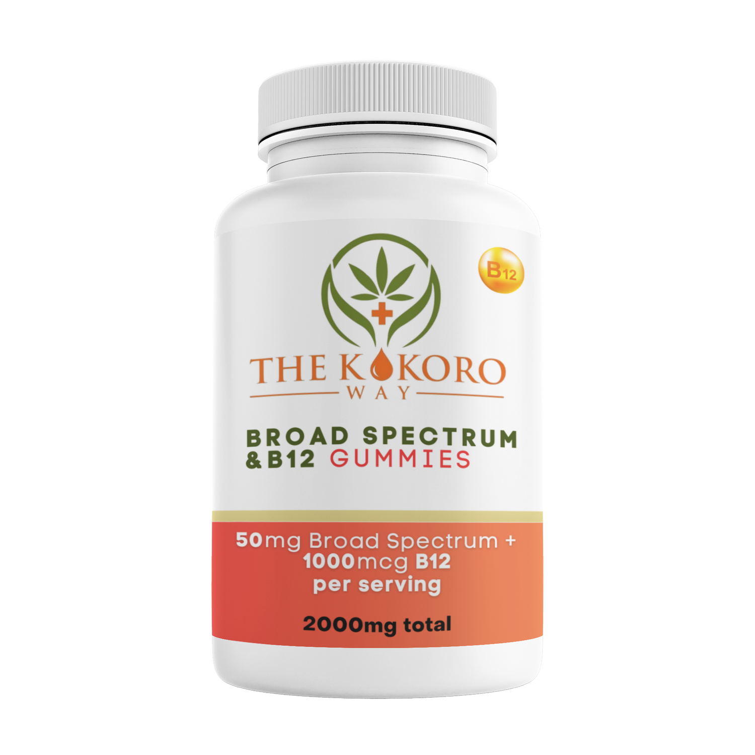 The Kokoro Way Clarence NY Broad Spectrum CBD Gummies with B12 1000mcg - Natural Wellness Boost