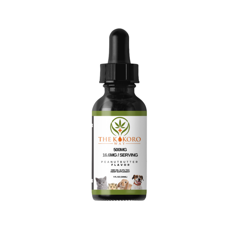 500mg CBD Oil (THC Free) Peanut Butter Flavor for Pets